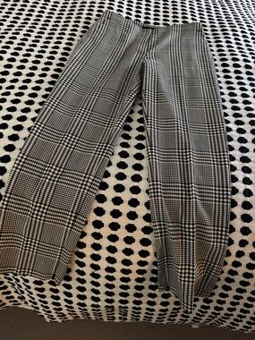 Club Monaco Black & White Glen Plaid Straight-Leg Trousers